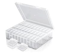 Kueohse Caja Organizadora de Cuentas, 31 Mini Organizadores de Joyas Transparentes y Contenedores de Almacenamiento de Cuentas con Tapa Abatible, Ideal para Manualidades de Joyería DIY.