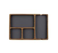 Kueohse Caja Organizadora de Madera para Escritorio con Compartimentos para Gafas, Teléfono Móvil y Artículos Caja de Almacenamiento de Madera Maciza.