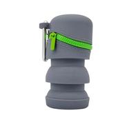 Kueohse Caja para Moscas de Pesca con Mosca, Plegable, de Silicona, con Cremallera, Portátil, Multifuncional, con Anzuelo, Accesorios de Pesca, Color Gris.