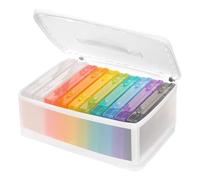 Kueohse Cajas Almacenamiento Fotografías 4x6 Pulgadas,Estuche para Fotografías con Asa,10 Contenedores Interiores Plástico para Fotografías,Caja Contenedora Organizadora Álbumes Recortes