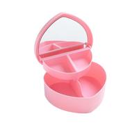 Kueohse Cajas de JoyeríA en Forma de CorazóN, Almacenamiento de Joyas de PláStico Rosa, Cajas de JoyeríA en Forma de CorazóN Cajas de PapeleríA CajóN Caja de Maquillaje