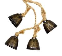 Kueohse Campana de LatóN Vintage Hecha A Mano con CordóN, para DecoracióN de Puertas, Salas de Estar, Jardines y