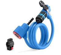 Kueohse Candado para Bicicleta con Luz, Contraseña de Seguridad de 5 Dígitos, Cadena de Cable de Acero, Antirrobo para Bicicleta de Carretera, Color