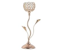Kueohse Candelabro de Cristal Dorado, Candelabro con Forma de de Hierro, PequeñO Juego de Candelabros Vintage para Centro de Mesa,L