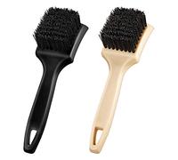 Kueohse Cepillo Limpiador de TapiceríA de Alfombras de Coche de 2 Piezas Cepillo de Ruedas y NeumáTicos de Coche Cepillos Detalles de Coche Accesorios de Lavado de Coches Cepillo de Fregar