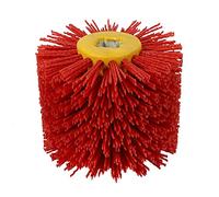 Kueohse Cepillos de Tambor de Alambre Abrasivo Rojo Desbarbado Pulido Rueda Pulidora para Muebles Adaptador de Amoladora Angular de Madera