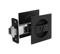 Kueohse Cerradura para Puerta de Bolsillo, Herrajes para Puerta de Bolsillo Cuadrados de Privacidad ContemporáNeos en Negro Mate, Cerradura para Puerta de Bolsillo Corrediza Negra