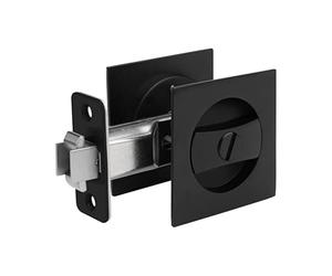 Kueohse Cerradura para Puerta de Bolsillo, Herrajes para Puerta de Bolsillo Cuadrados de Privacidad ContemporáNeos en Negro Mate, Cerradura para Puerta de Bolsillo Corrediza Negra