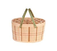 Kueohse Cesta de almacenamiento no plegable de bambú para embalaje de productos especiales y para regalar