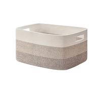 Kueohse Cesta de Almacenamiento Tejida Extragrande, Cesta de Cuerda de Algodón para Sala de Estar, Lavandería, Juguetes - Marrón Degradado