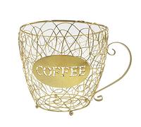 Kueohse Cesta de Almacenamiento Universal para CáPsulas de Café, Cesta para Tazas de Café, Organizador de CáPsulas de Café, Soporte Negro para el Hogar, CafeteríA, Hotel Dorado