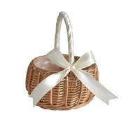 Kueohse Cesta de Flores Tejidas Cesta de Mimbre Hualanzi Cesta de Regalo de Dulces 15 cm