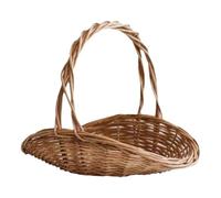 Kueohse Cesta de Mimbre Tejida con Asa, Cesta Portátil para la Cosecha del Jardín, Cestas de Almacenamiento de Mimbre Multiusos.