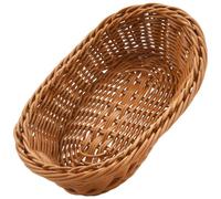 Kueohse Cesta de pan tejida de mimbre ovalado, 10,2 cesta de almacenamiento para alimentos, frutas, cosméticos, mesa de almacenamiento y cuarto de baño