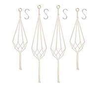 Kueohse Cestas Colgantes para Macetas, Paquete de 4 Colgadores de Macramé de Cuerda de AlgodóN con 4 Colgantes - 80 Cm y 100 Cm