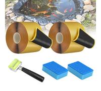 Kueohse Cinta de Unión para Revestimiento de Estanque, Impermeable, con 2 Esponjas y Rodillos, Autoadhesiva para Techos de Estanques.