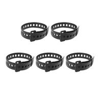 Kueohse CinturóN Atado de Viaje de 5 Piezas, Correa de Goma Duradera para Equipaje, Correa para CinturóN, Hebilla para CinturóN de Almacenamiento de Carga, Negro Corto