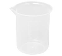 Kueohse Cocina Laboratorio Graduado Vaso Espesan la medidora de plastico Transparente con Tapa jarro 200mL 2unids de medicion