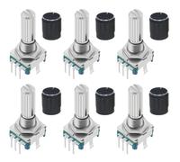 Kueohse Codificadores Rotatorios EC11 con Pulsador de 360°, 5 Pines y Tapa de Perilla para, para y