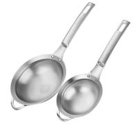 Kueohse Colador Pequeño de Acero Inoxidable de Fina con Orificio, Colador con Manejar, Mini Tamiz de Metal, Juego de 2 para Cocina