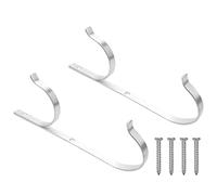 Kueohse Colgador de Poste de Piscina Premium 2 Piezas Conjunto de Soporte de Aluminio, Gancho para Post TelescóPico, Skimmer,Herramienta de JardíN y Accesorio para Piscina