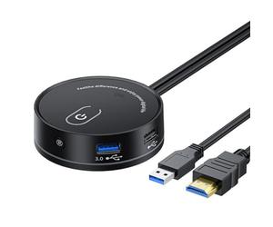 Kueohse Computer Desktop Switch Internet Cafe Universal USB3.0 Audio Home Desktop Botón de extensión de corriente externa (A)