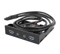 Kueohse Concentrador de 3,5 Pulgadas de 20 Pines A 2 Puertos USB 3.0 + Panel Frontal de Expansión de Disquete para PC con para HD