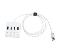 Kueohse Concentrador de Expansión de Escritorio con 4 Puertos USB 3.0, Control de Volumen Inteligente para PC, Función de Apagado y Silencio de Pantalla con un Solo