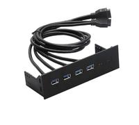 Kueohse Concentrador de Panel Frontal de 5,25 Pulgadas, 4 Puertos PCI-e una USB 3.0, Placa de ExpansióN para Computadora, Unidad ÓPtica, Plug y Play.