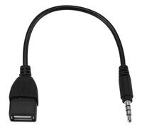 Kueohse Conector USB hembra, AUX, 3,5 mm, para cable de carga de datos de audio, color negro
