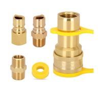 Kueohse Conexiones Rápidas de Gas Natural de 1/2 Pulgada, Kit de Desconexión Rápida de Manguera de Propano, para Parrilla A Gas, Calentador y Generador