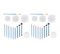 Kueohse Conjunto de 28 Herramientas de Plantilla de Puntos Mandala Kit de Pintura de Las Herramientas de Puntos Incluyen Plantillas, Bandeja de Pintura, Herramientas de Mandala