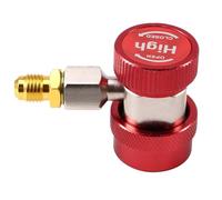 Kueohse Convertidor de Fluoruro para Aire Acondicionado de Automóvil R134A, Adaptador de Conector de Acoplamiento Rápido, Herramientas de Reparación de Automóviles Ajustables, Color Rojo