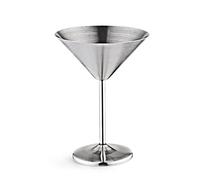 Kueohse Copa de CóCtel de de Acero Inoxidable Copa de Vino de Base Alta Copa de Vino Irrompible Barra de Metal Copa de ChampáN Plata