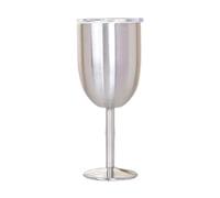 Kueohse Copa de Vino Copa de Doble Capa de Acero Inoxidable Color Vaso de Gran Capacidad Copa de Vino Resistente Plata