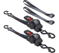Kueohse Correas de Trinquete Retráctiles de 3,6 M (12 Pies) con Trinquete Automático para Carga, para Motocicletas, Camiones y Barcos.