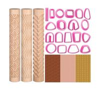 Kueohse Cortador de Arcilla PoliméRica de 18 Piezas para Hacer Aretes, Rodillo de Arcilla PoliméRica, Herramientas de Escultura de CeráMica para Hacer Manualidades