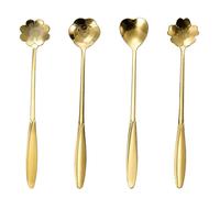 Kueohse Cuchara de Café Dorada con de de Acero Inoxidable, Regalo, Cocina, Postre, Accesorios para Té, Juego de Decoración de Vajilla, 13Cm