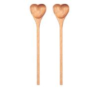 Kueohse Cucharas de Madera en Forma de CorazóN-Juego de Cucharas de Té/Café de Madera (2 Piezas) - Cucharas PequeñAs de Madera para Condimentos, Sal, AzúCar