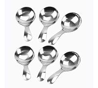 Kueohse Cucharas de Manejar Corto de Acero Inoxidable de 6 Piezas Mini Cucharas de Sal Cuchara de Condimentos Cuchara para Postres Cucharas de Café para Té, Plateadas