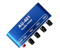 Kueohse DC 5V-12V AU-401 Mezclador de Audio EstéReo 4 Entradas 1 Salida Tablero de Controles Individuales Mezcla de Sonido Amplificador de Auriculares DIY