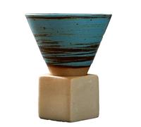 Kueohse de Café de Cerámica Retro Japonesa - de Té de Cerámica Rugosa, de Porcelana con Arte Latte, Adecuada para el Hogar y la Oficina B