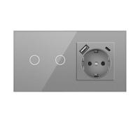 Kueohse de Corriente de Pared de 16 A con Interruptor Sensor Táctil para Europa, Rusia, España, Alemania, Panel de Cristal, Mejora del Hogar, B Enchufe de la UE