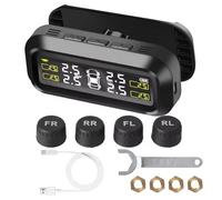 Kueohse de Monitoreo de Presión de Neumáticos, Advertencia de Temperatura, Ahorro de Combustible con 4 Sensores Externos, Monitor Presión de Neumáticos Solar TPMS para Automóvil.