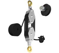 Kueohse de Poleas para Polipasto de Cable, Bloque de Polea de 4400 Lb, Relación de Potencia de Elevación de 8:1, 65 Pies, Bloque de Polea de Alta Resistencia.