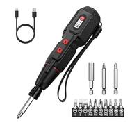 Kueohse Destornillador Eléctrico Inalámbrico, Juego de Destornilladores Recargables con 13 Puntas, 3 Ajustes de Torque, Batería de 1600 MAh y Luces LED.