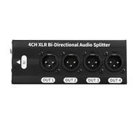 Kueohse Divisor de Audio Balanceado XLR de 3 Pines, 1 Entrada y 4 Salidas. Caja Distribuidora de Señal. No Requiere Alimentación Externa. Configuración 1x4.