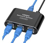 Kueohse Divisor Ethernet RJ45 de 1 A 3 LAN, Conmutador Gigabit Ethernet de 1000 Mbps con Cable de Alimentación USB-C para Cat5/5e/6/7/8