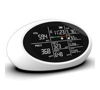 Kueohse DM605E Detector de Calidad del Aire 10 en 1 Pantalla LED Probador de Sensor de CO2/PM2.5/Temperatura/Humedad, con Puerto de Carga USB
