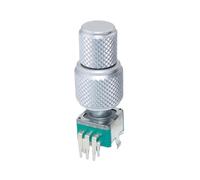 Kueohse Eje Codificador de Doble Eje EC11EBB24C03 con Interruptor de Botón de 30 Posiciones y Tapas de Aleación de Aluminio de 25 Mm